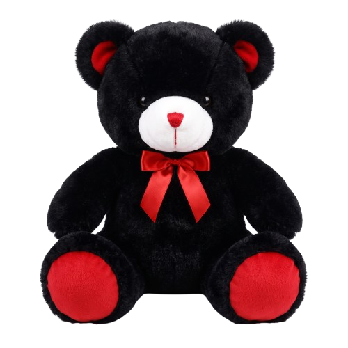 Black plush teddy bear — Amorelia Luxury Floral Gifts